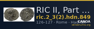 RIC II, Part 3 (second edition) Hadrian 849 — CANOA