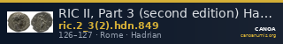 RIC II, Part 3 (second edition) Hadrian 849 — CANOA