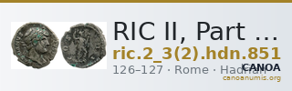 RIC II, Part 3 (second edition) Hadrian 851 — CANOA
