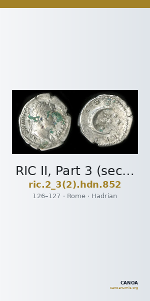 RIC II, Part 3 (second edition) Hadrian 852 — CANOA