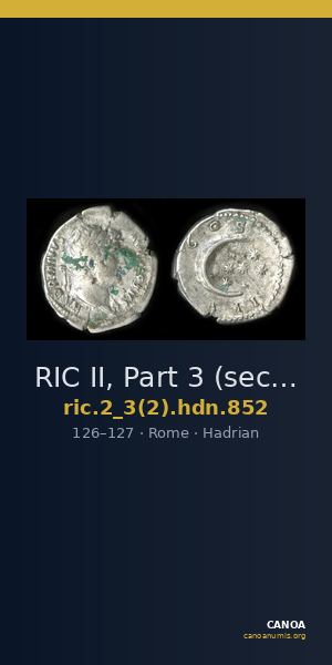 RIC II, Part 3 (second edition) Hadrian 852 — CANOA