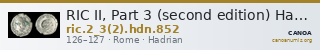 RIC II, Part 3 (second edition) Hadrian 852 — CANOA