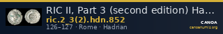 RIC II, Part 3 (second edition) Hadrian 852 — CANOA