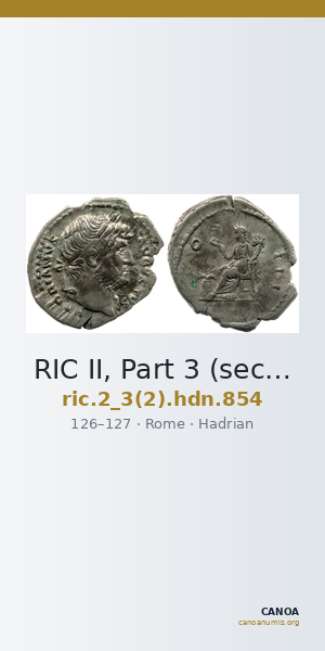 RIC II, Part 3 (second edition) Hadrian 854 — CANOA