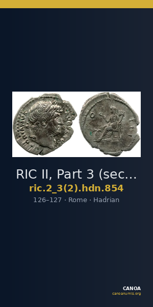 RIC II, Part 3 (second edition) Hadrian 854 — CANOA