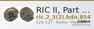 RIC II, Part 3 (second edition) Hadrian 854 — CANOA