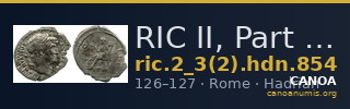 RIC II, Part 3 (second edition) Hadrian 854 — CANOA