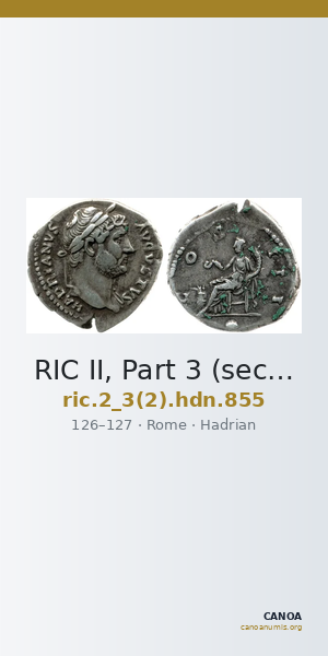 RIC II, Part 3 (second edition) Hadrian 855 — CANOA