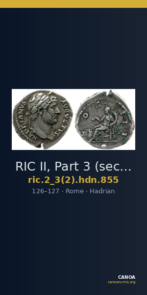RIC II, Part 3 (second edition) Hadrian 855 — CANOA