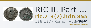 RIC II, Part 3 (second edition) Hadrian 855 — CANOA