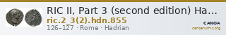 RIC II, Part 3 (second edition) Hadrian 855 — CANOA