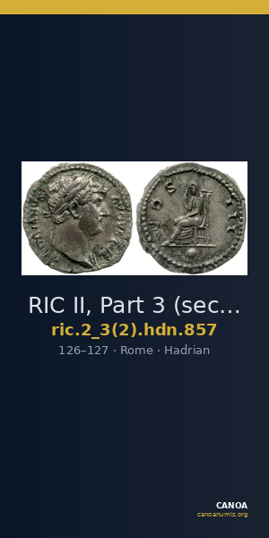 RIC II, Part 3 (second edition) Hadrian 857 — CANOA
