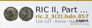 RIC II, Part 3 (second edition) Hadrian 857 — CANOA