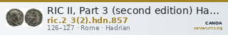 RIC II, Part 3 (second edition) Hadrian 857 — CANOA