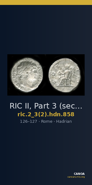 RIC II, Part 3 (second edition) Hadrian 858 — CANOA