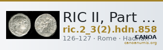 RIC II, Part 3 (second edition) Hadrian 858 — CANOA