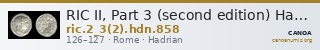 RIC II, Part 3 (second edition) Hadrian 858 — CANOA