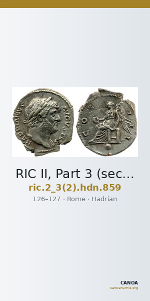 RIC II, Part 3 (second edition) Hadrian 859 — CANOA