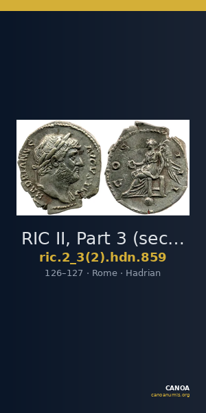 RIC II, Part 3 (second edition) Hadrian 859 — CANOA