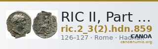 RIC II, Part 3 (second edition) Hadrian 859 — CANOA