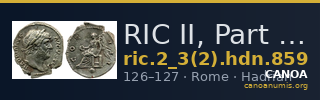 RIC II, Part 3 (second edition) Hadrian 859 — CANOA