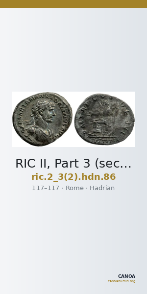 RIC II, Part 3 (second edition) Hadrian 86 — CANOA