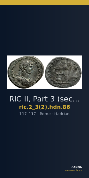 RIC II, Part 3 (second edition) Hadrian 86 — CANOA