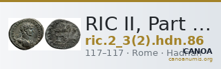 RIC II, Part 3 (second edition) Hadrian 86 — CANOA