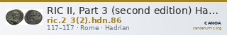 RIC II, Part 3 (second edition) Hadrian 86 — CANOA
