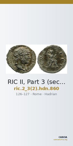 RIC II, Part 3 (second edition) Hadrian 860 — CANOA