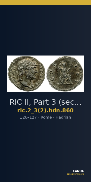 RIC II, Part 3 (second edition) Hadrian 860 — CANOA