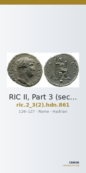 RIC II, Part 3 (second edition) Hadrian 861 — CANOA
