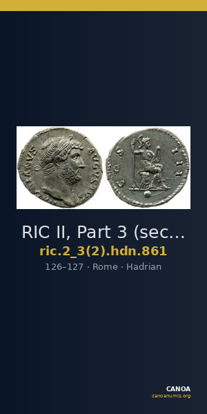 RIC II, Part 3 (second edition) Hadrian 861 — CANOA