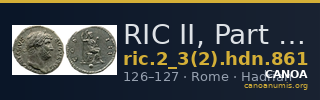 RIC II, Part 3 (second edition) Hadrian 861 — CANOA