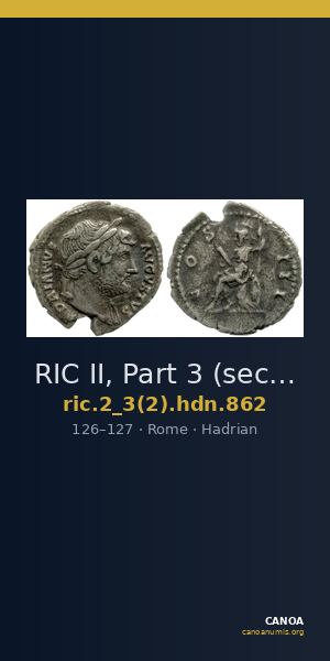 RIC II, Part 3 (second edition) Hadrian 862 — CANOA