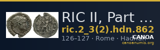 RIC II, Part 3 (second edition) Hadrian 862 — CANOA