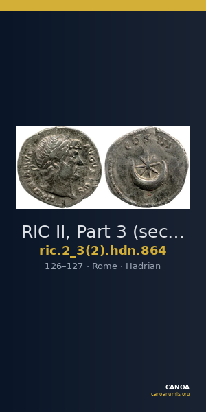 RIC II, Part 3 (second edition) Hadrian 864 — CANOA