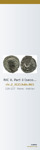 RIC II, Part 3 (second edition) Hadrian 865 — CANOA