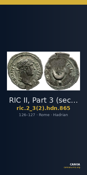 RIC II, Part 3 (second edition) Hadrian 865 — CANOA