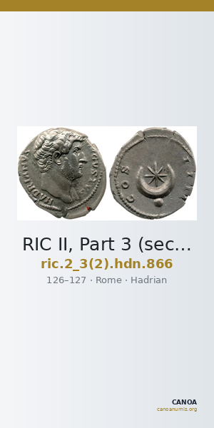 RIC II, Part 3 (second edition) Hadrian 866 — CANOA