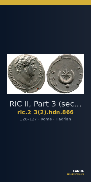 RIC II, Part 3 (second edition) Hadrian 866 — CANOA