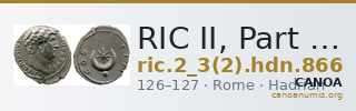 RIC II, Part 3 (second edition) Hadrian 866 — CANOA