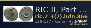 RIC II, Part 3 (second edition) Hadrian 866 — CANOA