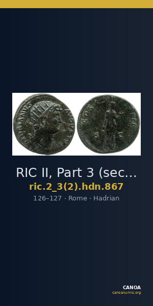 RIC II, Part 3 (second edition) Hadrian 867 — CANOA