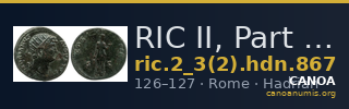 RIC II, Part 3 (second edition) Hadrian 867 — CANOA