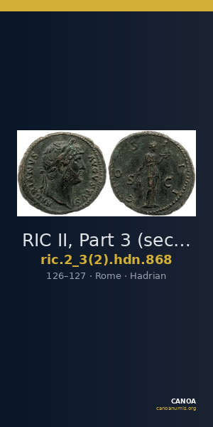 RIC II, Part 3 (second edition) Hadrian 868 — CANOA