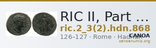 RIC II, Part 3 (second edition) Hadrian 868 — CANOA