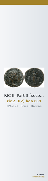 RIC II, Part 3 (second edition) Hadrian 869 — CANOA