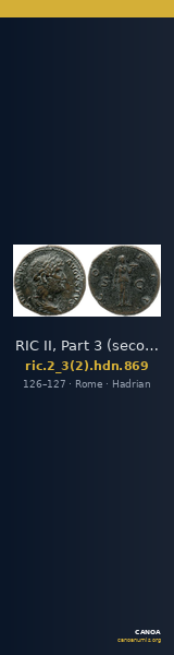 RIC II, Part 3 (second edition) Hadrian 869 — CANOA