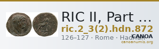 RIC II, Part 3 (second edition) Hadrian 872 — CANOA